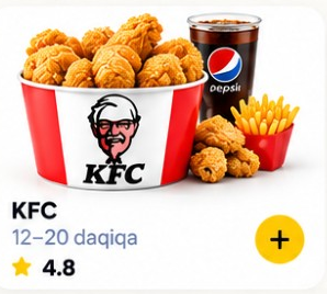 KFC — 12–20 daqiqa